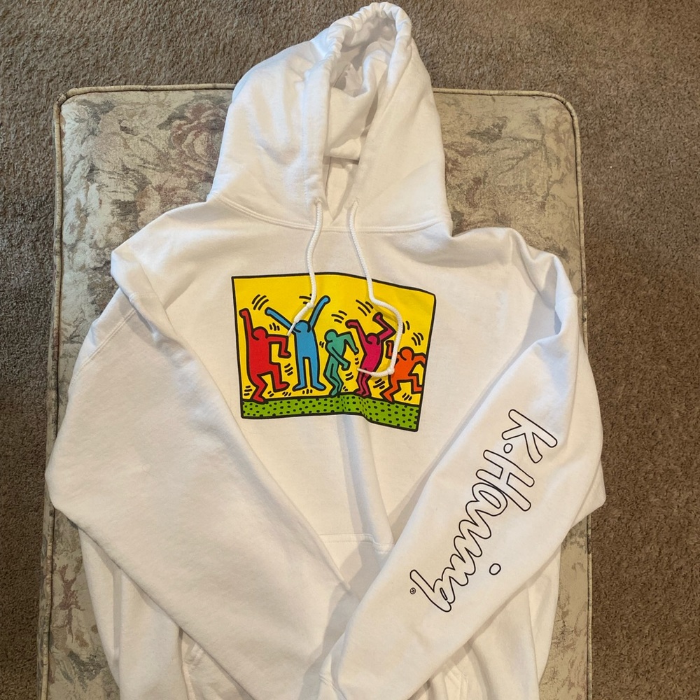 Mens Large Keith Haring Foundation White Sweatshirt